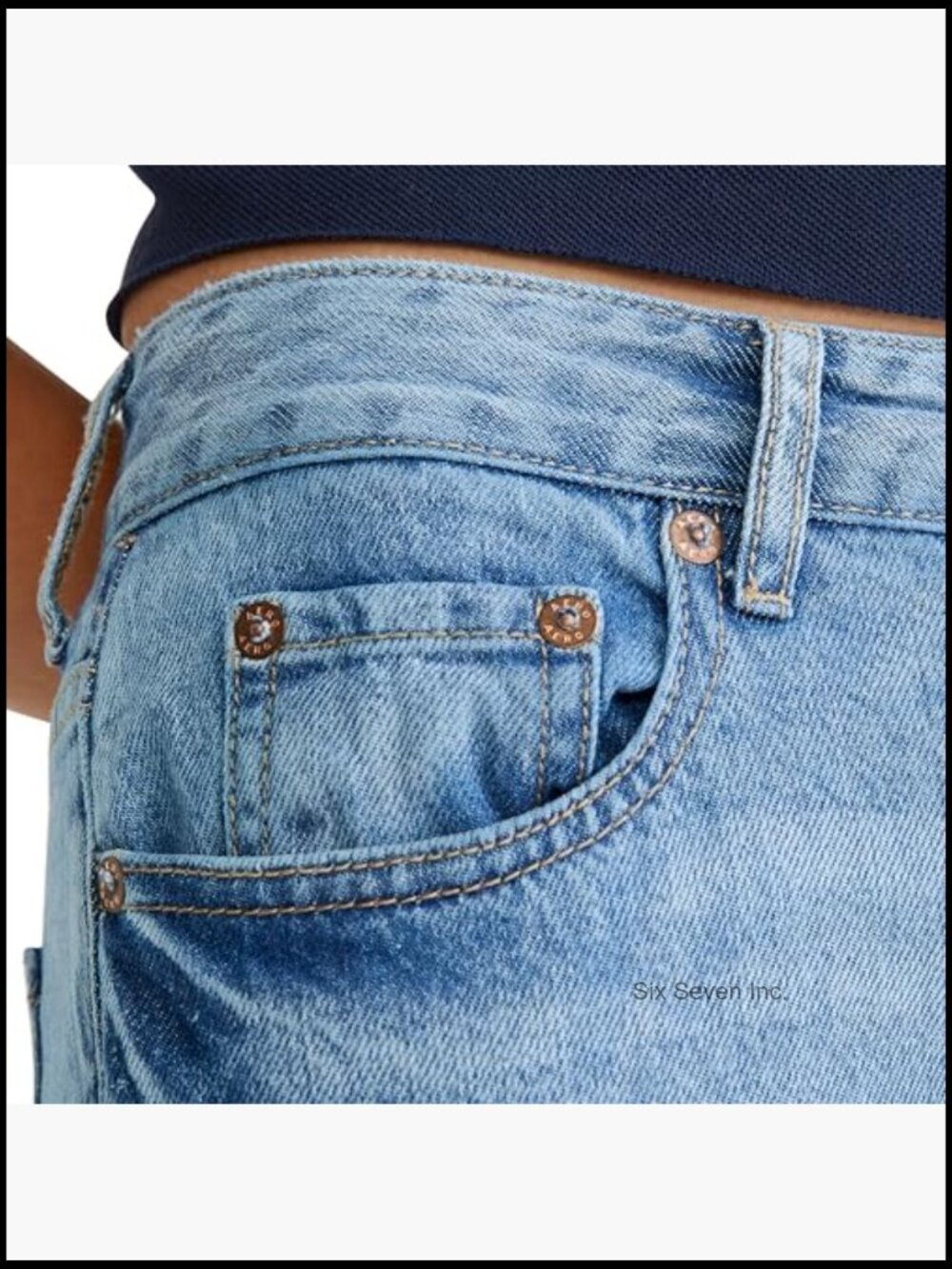Low Rise Baggy Wide Leg Jean - Recycled Cotton Rigid Denim - Picture 3 of 7